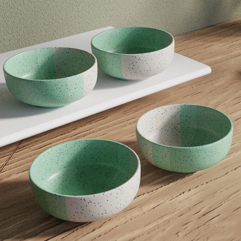 TT Green Ceramic Bowl Set Of 4 - The Earth Store - Bowls
